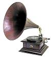 HMV wood horn gramophone